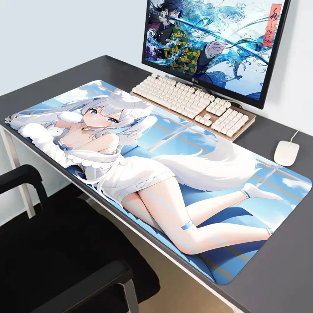 HYBXAXC Anime Fox Spirit Print MousePad, Extra Large Lockedge, Pink Cute Gaming Desk Mat, Hot Selling On AliExpress Cross-Border