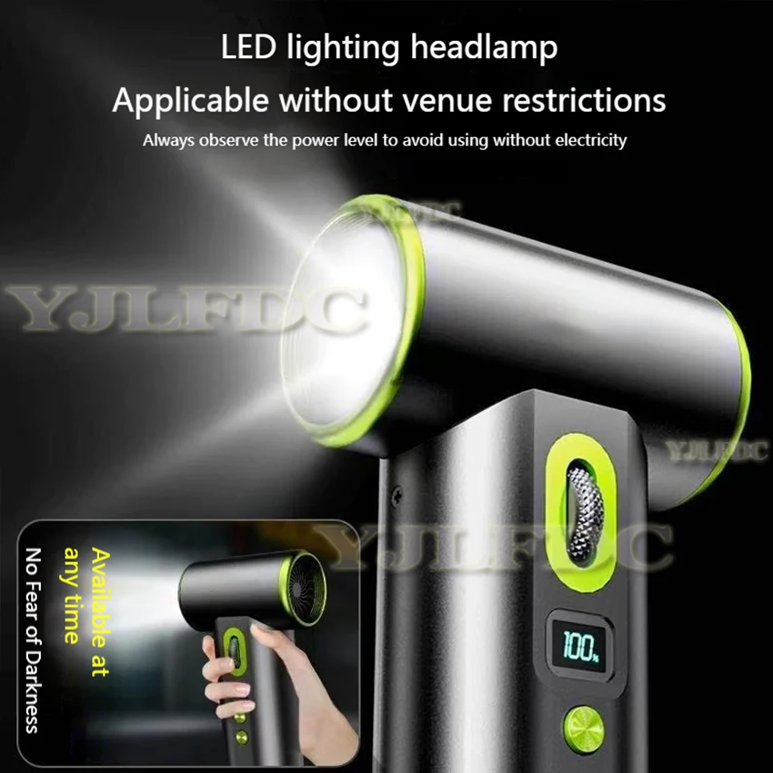 Kipas Jet Turbo Tanpa Sikat 200000RPM Kipas Genggam Kuat Kecepatan Angin Turbo Pengisian Daya Tipe-C Peniup Udara Kuat Kipas Saluran Industri