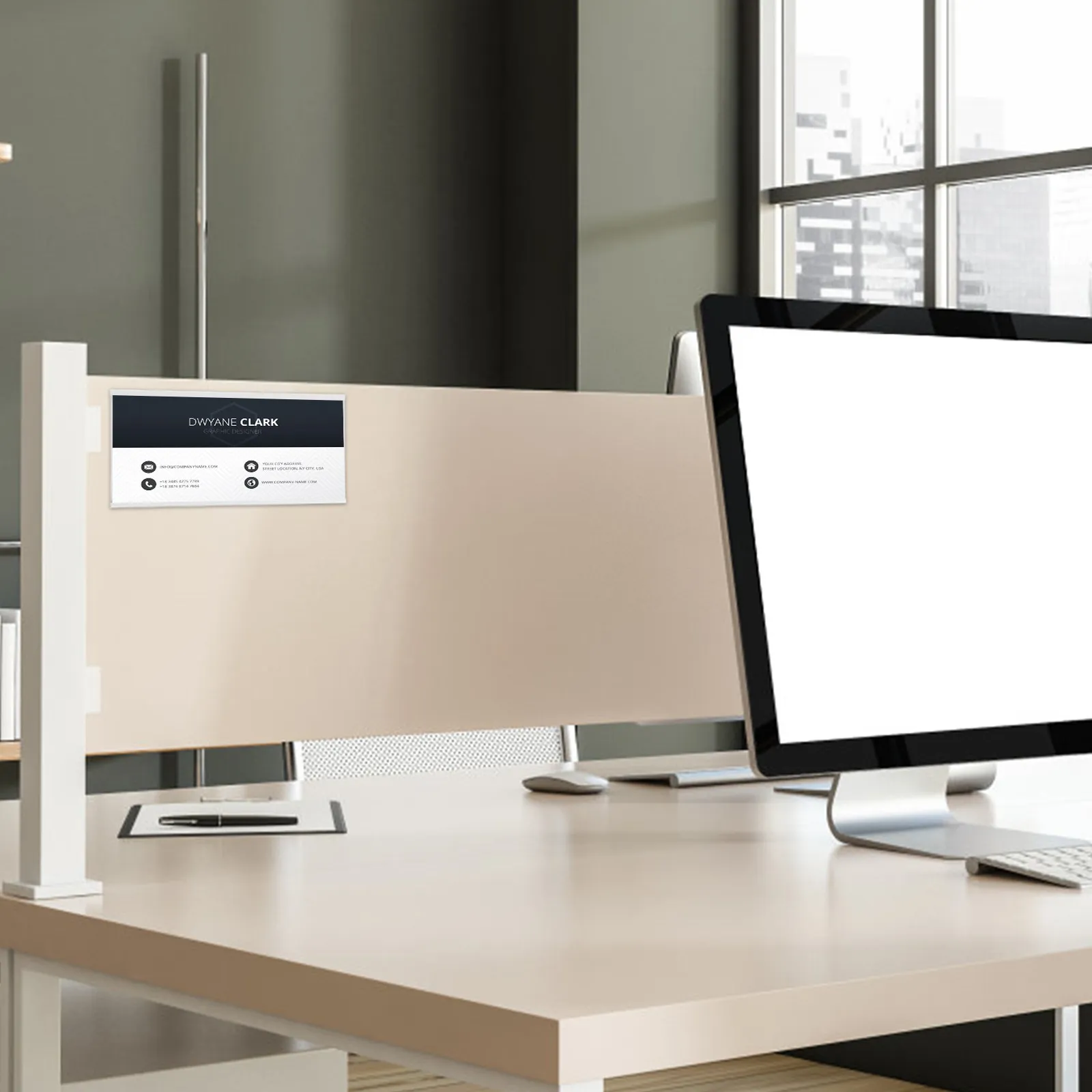 

Sturdy Clear Acrylic Name Tag Holder with Aluminum Alloy Support Hanging Card Showing Rack for Office Essential Name Display Use