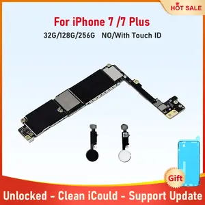 Bilashmart iPhone 7 7 Plus Motherboard Mainboard With Touch ID Unlocked Logic Board Clean iCloud Support System Update