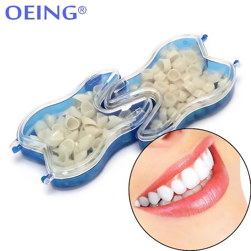 50Pcs/Box Dental Temporary Crown Kit Resin Front Molar Crowns Teeth Porcelain Anterior Posterior Veneers Dentist Tooth Whitening