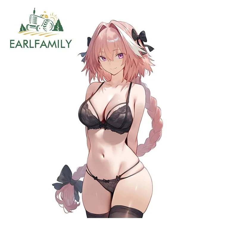 EARLFAMILY Наклейки на автомобиль Astolfo Alluring Waifu: Эротические виниловые наклейки Ahegao Hentai с изображением обнаженной попы для окон и багажника автомобиля