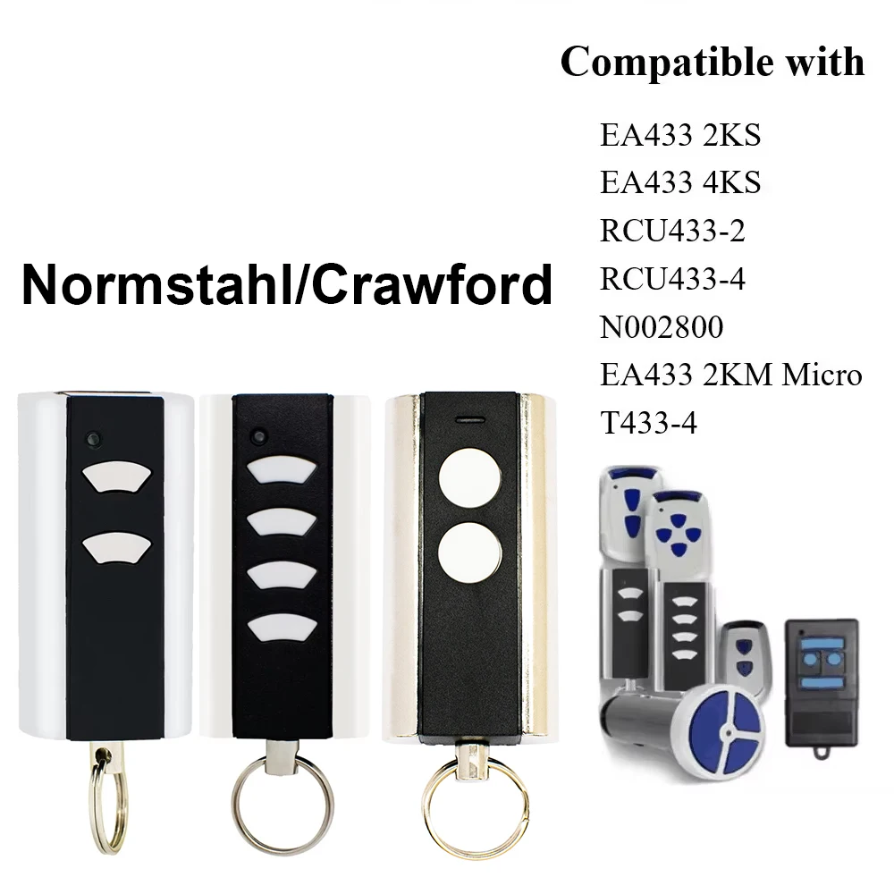 Normstahl Crawford RCU 433 2K Standard Steel Garage Door Remote Control EA433 2KM 2KS 4K RCU433 T433-4 433.92MHz Rolling Code