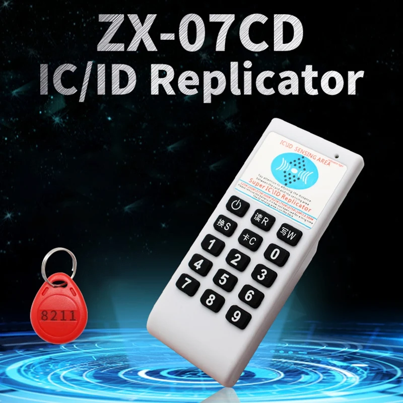 Frequência portátil 125khz-13.56mhz copiadora duplicadora id ic 8211 leitor de cartão escritor cartão de controle de acesso id firewall