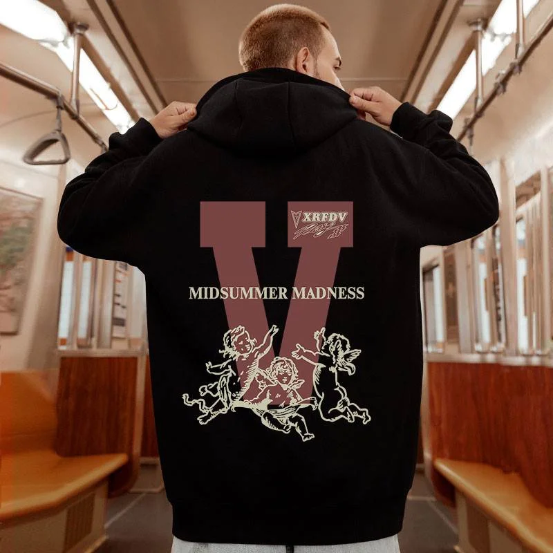 

Autumn Angel Graphic Letter Print Hooded Sweatshirts Hombre Hip Hop Oversized Hoodies Male Y2K High Street Hoodie Tracksuit