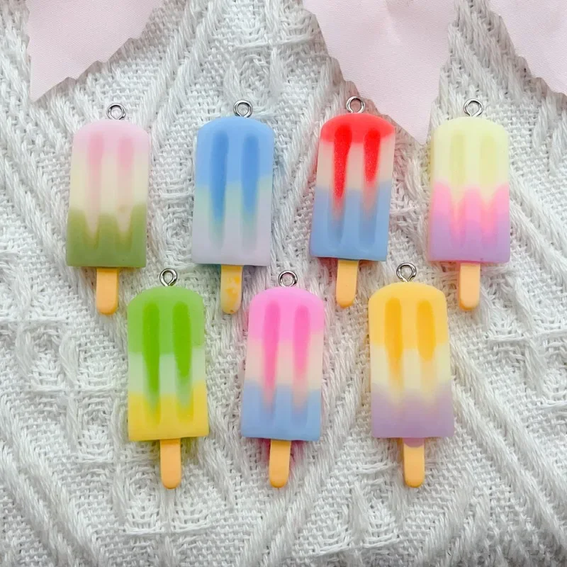 10pcs Charms Summer Ice Cream Popsicle Ice Icicle Lolly Pendant Craft Making Findings Handmade Jewelry DIY For Earrings Necklace