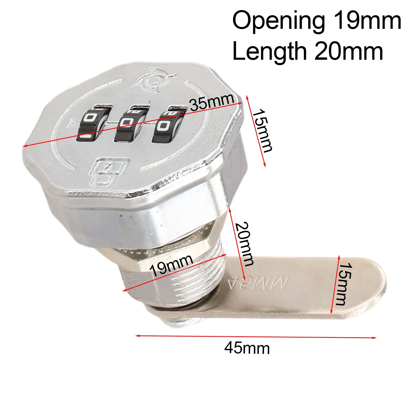 Locks Drawer Combination Zinc Alloy Suitable For 1-20mm Plate Turn Tongue Lock Drawer Combination Lock For 1-20mm Plate Thick