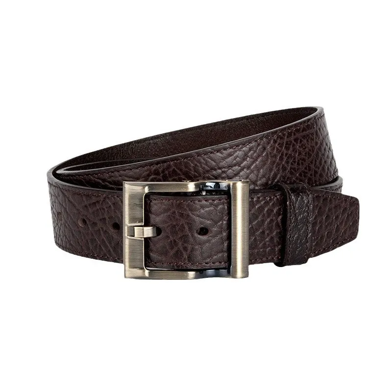 High-end design men's genuine leather belt business versatile jeans first layer cowhide pin buckle belt men's fashion