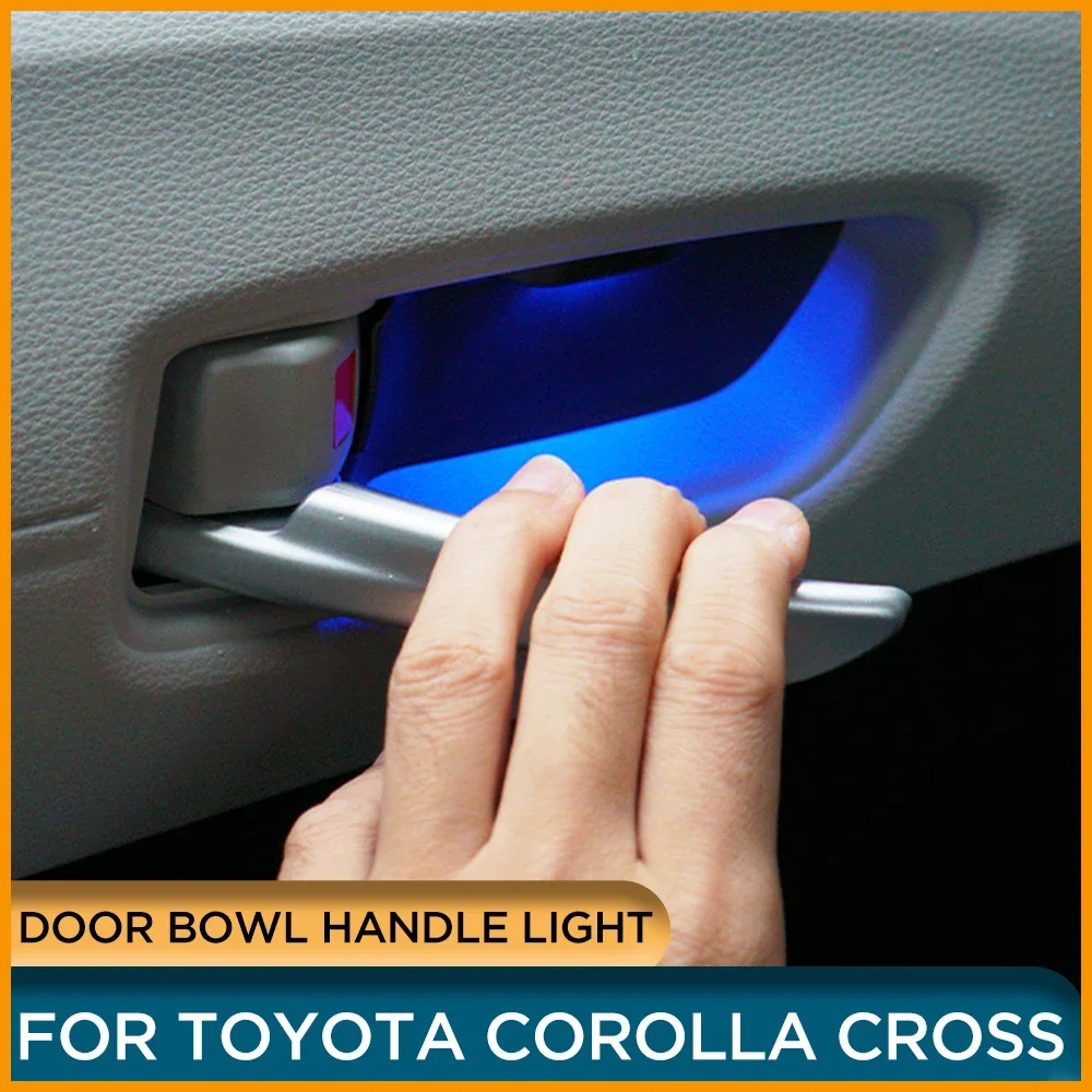 LED Blue Door Bowl Handle Light For Toyota Corolla Cross 2023 Car Door Handle Light Cover For Toyota Corolla Cross 2021 2022