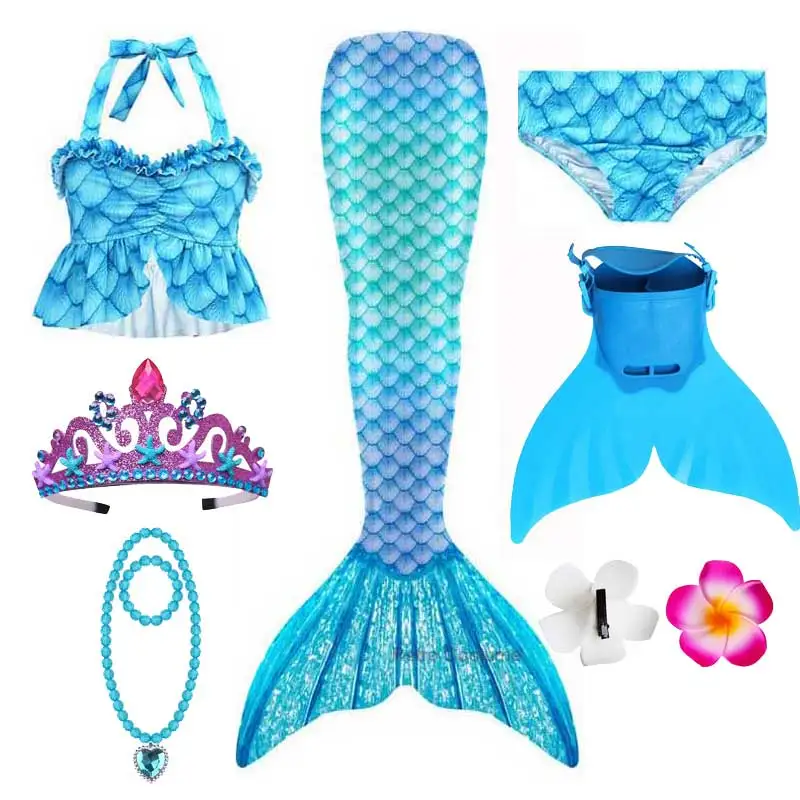 Mermaid Tail ว่ายน้ําคอสเพลย์เครื่องแต่งกายสําหรับสาวเจ้าหญิง Mermaid Party เครื่องแต่งกายชายหาดสระว่ายน้ําชุดว่ายน้ําฮาโลวีนเครื่องแต่งกาย