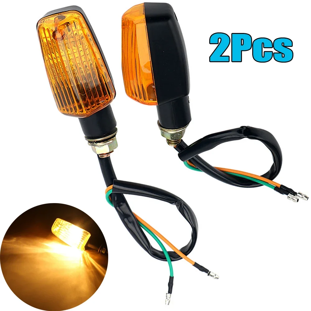 2Pcs Motorcycle Flashing Lights Led Turn Signal Lights Amber Lamp Universal Motorbike Back Rear Blinker Indicator Tail Light 12V