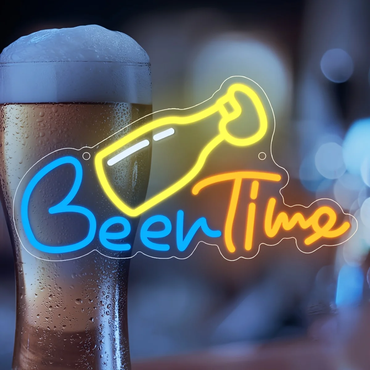 Beer Time Neon Sign LED Neon Light Sign USB Dimbaar voor Business Slaapkamer Game Room Restaurant Bar Clubnight Party Decor Gift