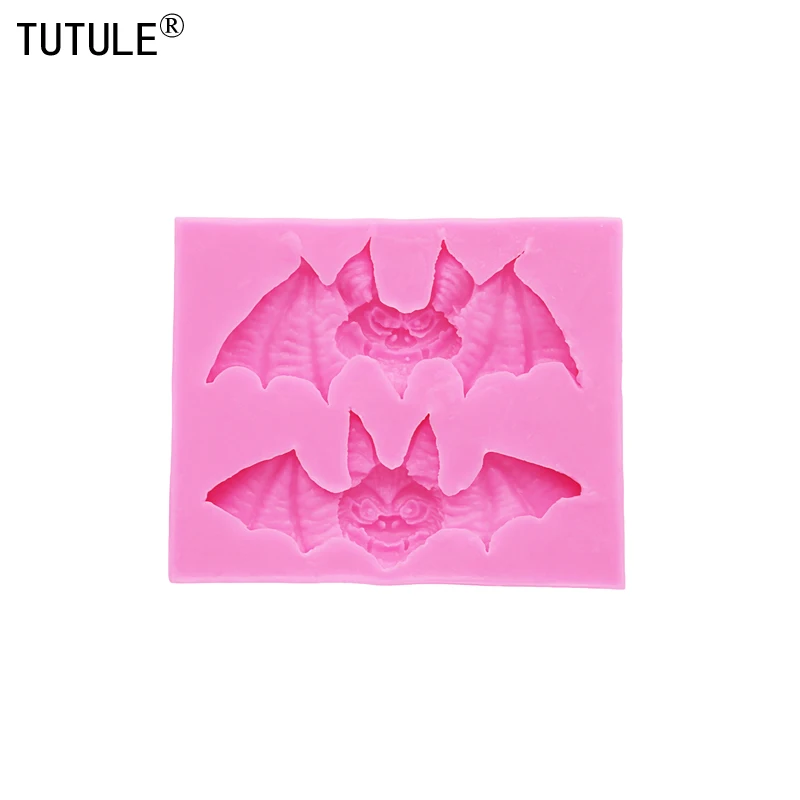 3D Halloween Bats Silicone Molds DIY Flying Bat  Baking Fondant Cake Decorating Tools Clay Candy Chocolate Gumpaste Moulds