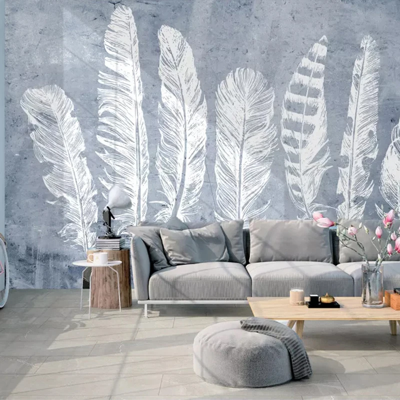 Custom 3D Mural Wallpaper Feather Art Wall Painting Wall Papers Home Decor Living Room Bedroom Background Photo Wall Covering