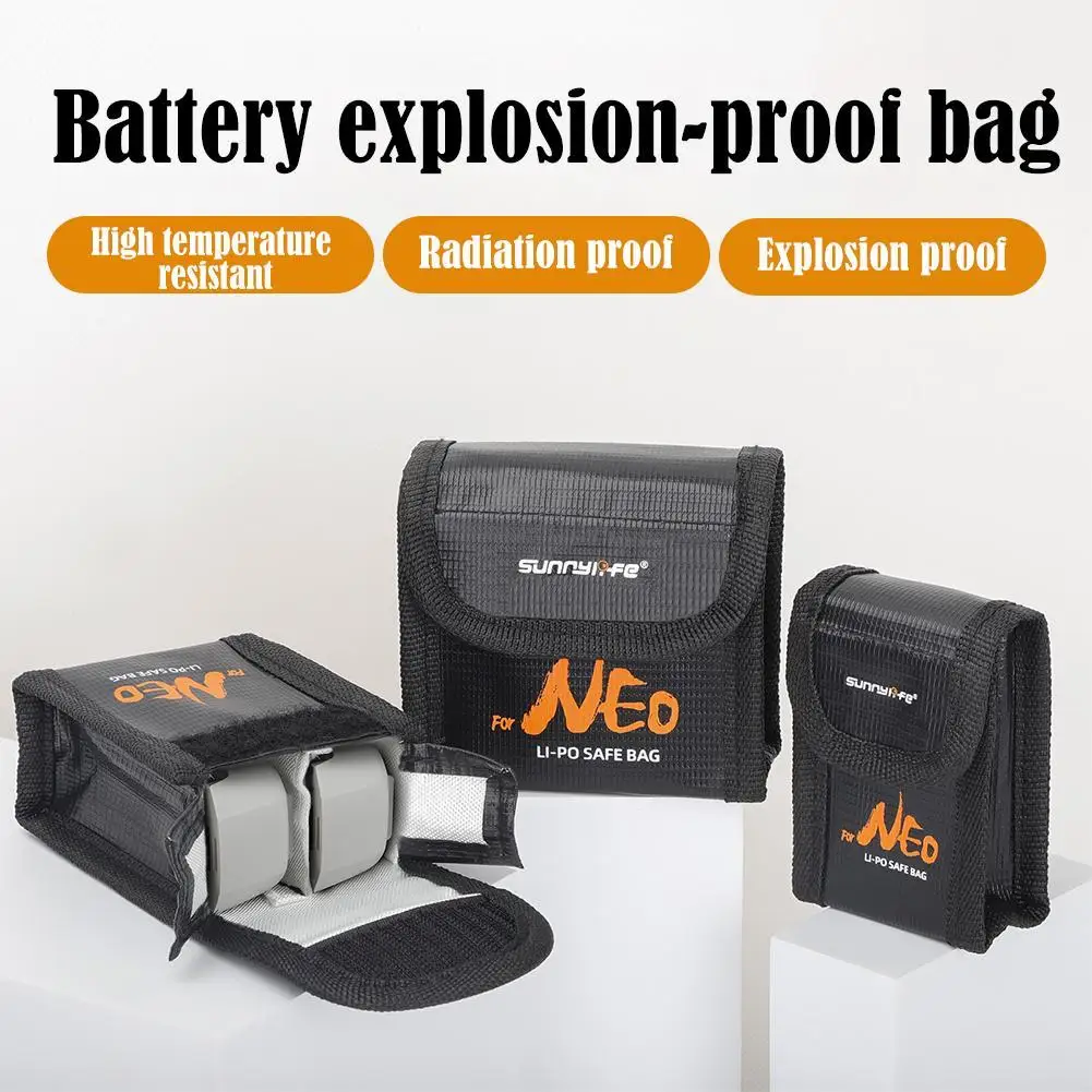 Drone Flight Battery Safe Bag For DJI NEO/Mini 3 Pro/Mini 4 Pro Protective Case Lithium Battery Safe Explosion-proof Bag