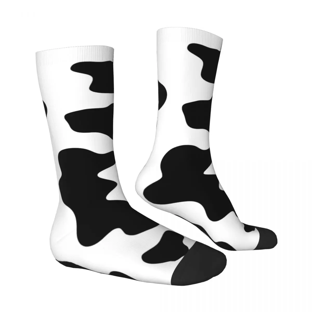 Novelty Cow Print Stockings Printed Casual Socks Winter Non Slip Socks Men Outdoor Sports Soft Breathable Socks