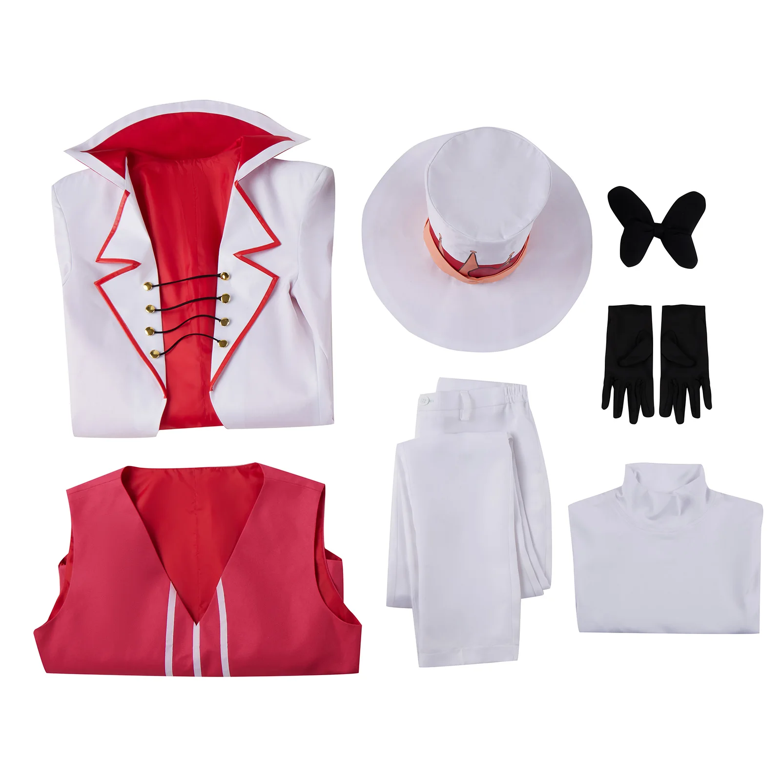 Hazbin Lucif Cos Morning Ster Cosplay Costume Hot Uniform Men Women Full Set with Hat Halloween Carnival Christmas Suit