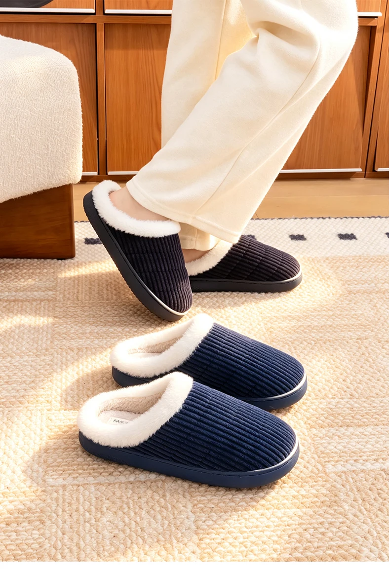 Gemütliche Damen-Hausschuhe aus Plüsch mit Memory-Schaum, rutschfest, warm, für den Innenbereich, Mules mit weicher Sohle, bequem, niedlich, für Winter und Herbst – Detail 14