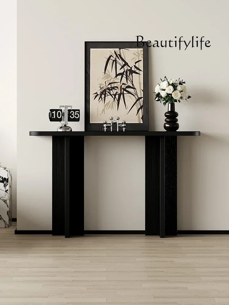Q All solid wood entrance entrance Taichung antique design corridor end view platform
