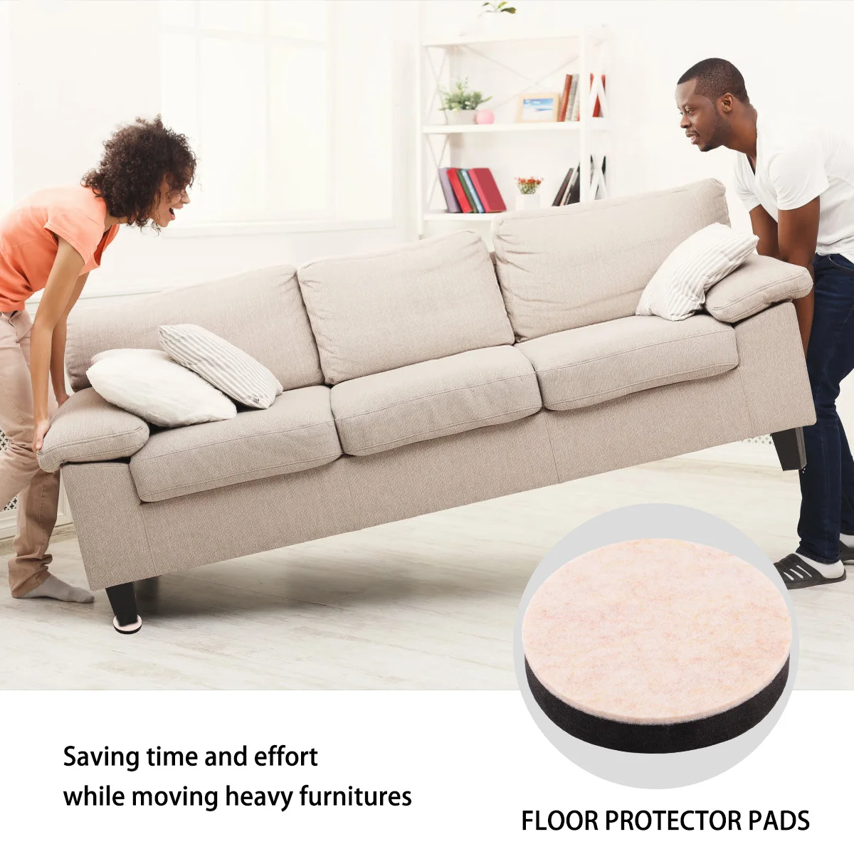 

16pcs Furniture Feet Pads Heavy Duty Hard Sponge Chairs Tables Wear Resistant Durable Floor Silent Moving Easy Application