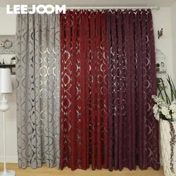 LEEJOOM European Style Floral Curtain Tulle Grey Curtain Window Drapes Window Blinds Home Decor
