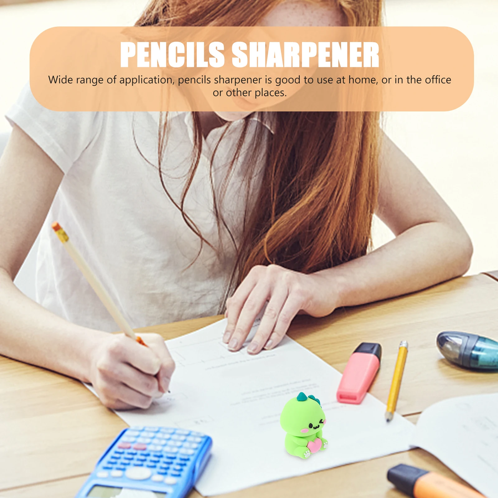 

Pencil Sharpener Eyebrow Sharpener Cute Light Green Metal Manual Small for Kids Students Girls Home Office Cartoon
