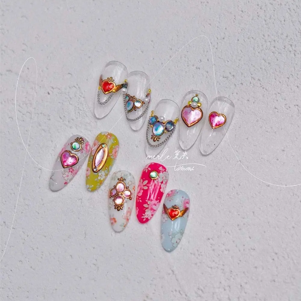 Bronzing Stickers Nail Stickers Love Heart Pattern Jelly Stickers Nail Decorations Funny Style Manicure Nail Salon