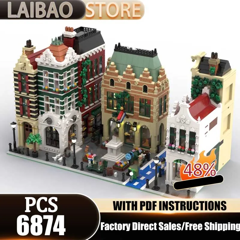 

Конструктор City Street View: Площадь памятников - Нидерландский квартал. Модель из технологичных кирпичиков для самостоятельной сборки. Игрушка-конструктор. Подарок.