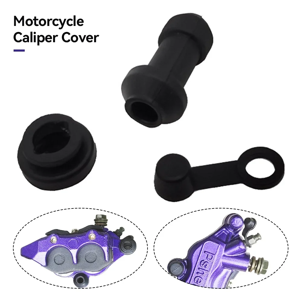 3Pcs/Set Brake Caliper Cover Guard Protections Cap Brake Upper and Lower Caliper Shock Absorbers Sleeve Motorbike with Cap