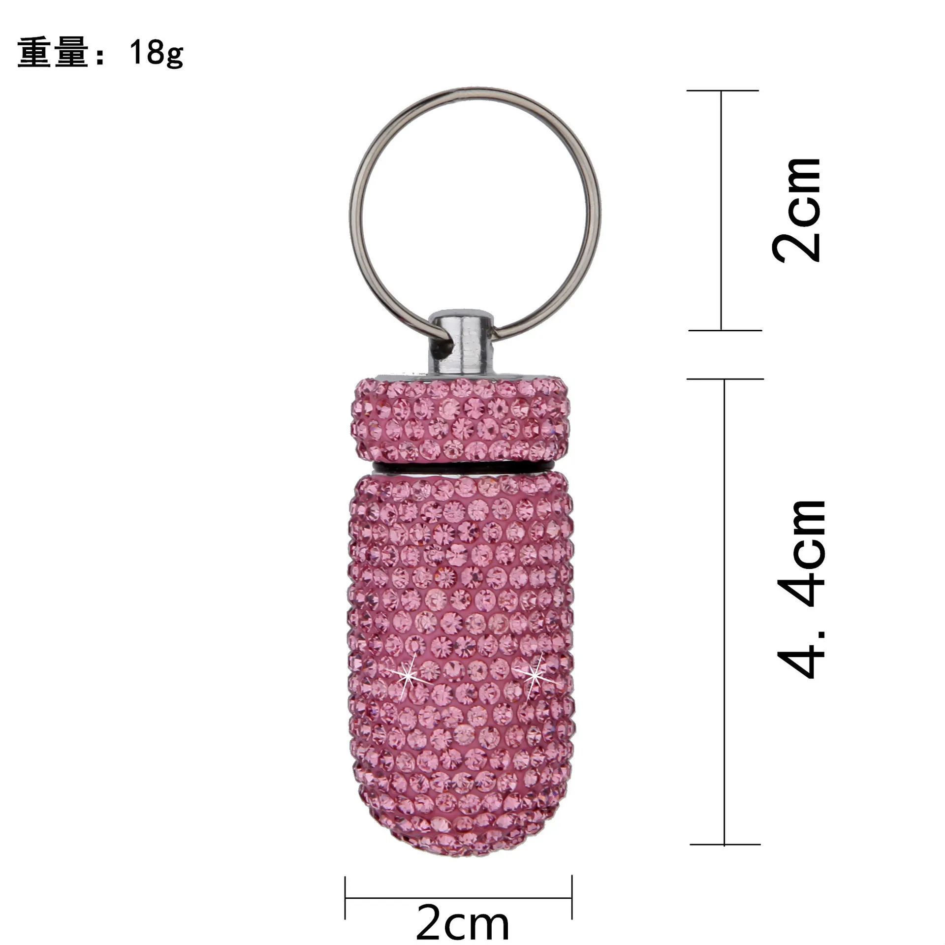 Medicine Organizer Bottle Pill Box Tablet Holder Sparkling Fine Workmanship Full Rhinestone Aluminum Alloy Vial for Hiking