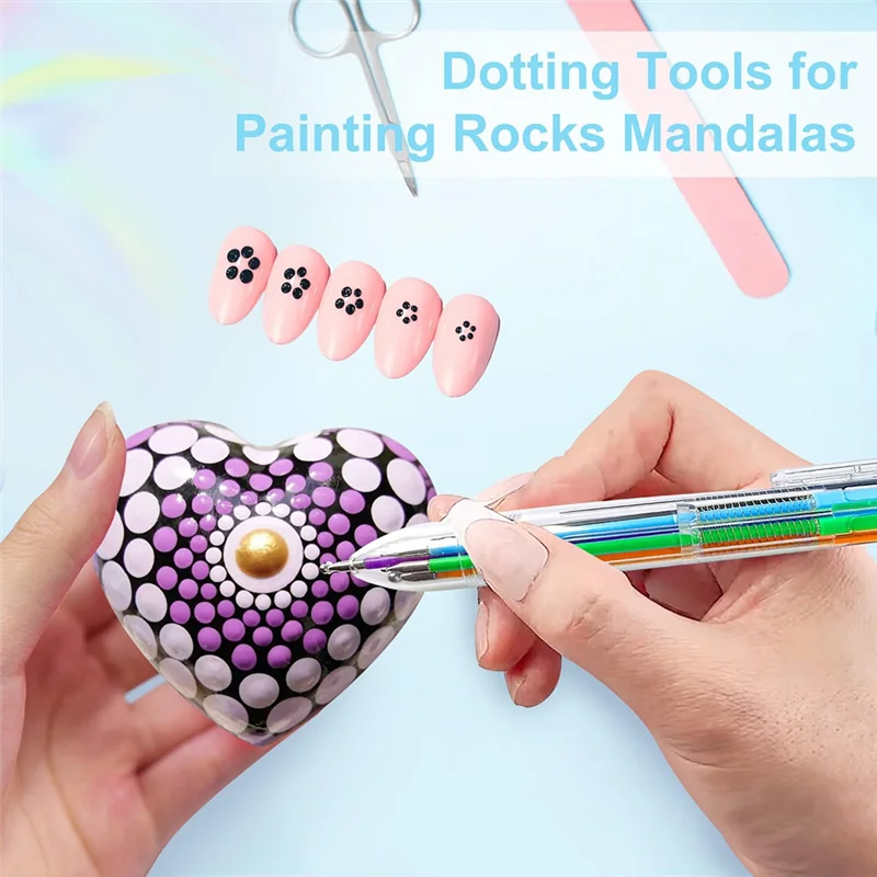 Stylo à points multi-têtes pour manucure, contour de fleur, stylo à points pour Nail Art