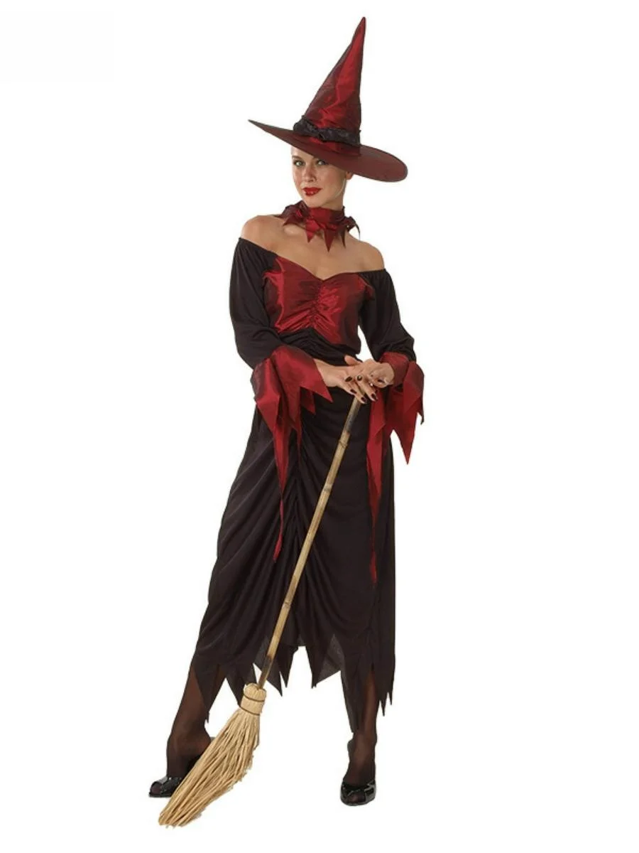 

Adult loween Costume Bla Robe Death God Witch Long Skirt Masquerade Par Cosplay Women's Faion Stage Clothing