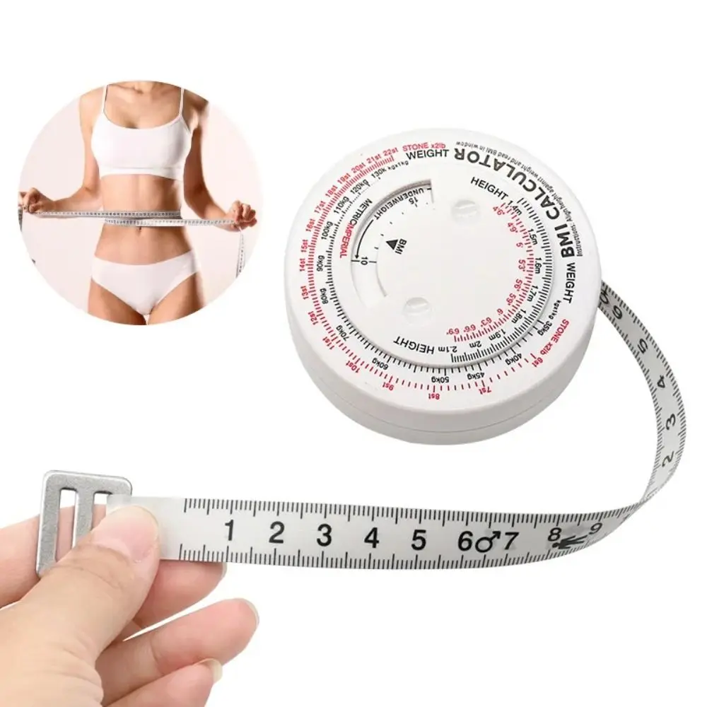 BMI Tape Measure Calculator Automatic Telescopic Tape Measure Body Measuring Tape Centimeter Sewing Ruler Tools