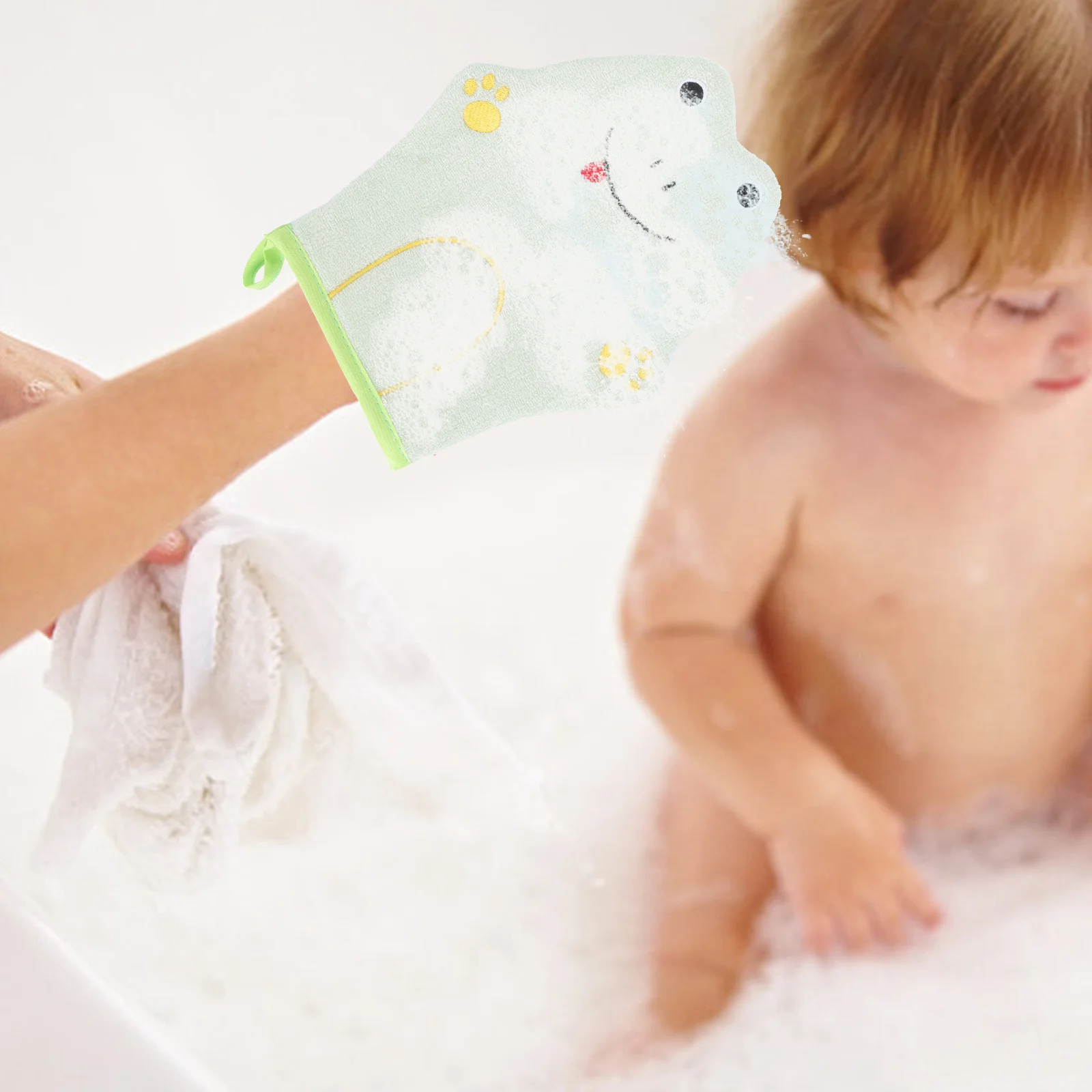 2 pezzi guanti da bagno per cartoni animati guanti da doccia esfolianti per bambini asciugamani da sfregamento per la pulizia della schiena accessorio da bagno per bambini bagno