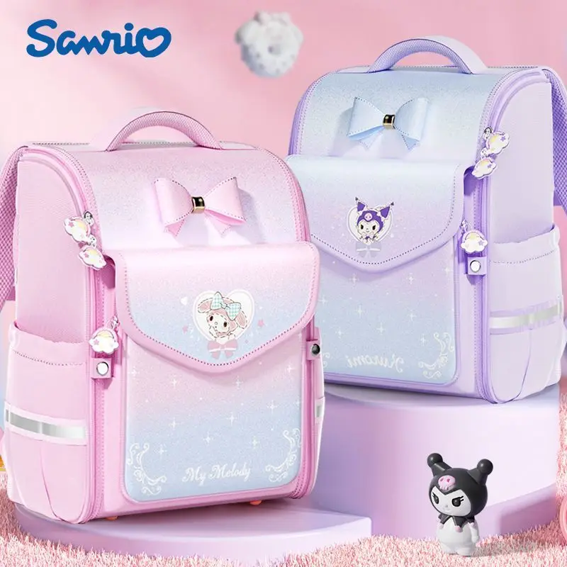 

Sweet Cinnamoroll Kuromi Anime Kawaii Sanrio Children Schoolbag Cute Cartoon Lovely Doll My Melody Relief Backpack Gifts for Kid