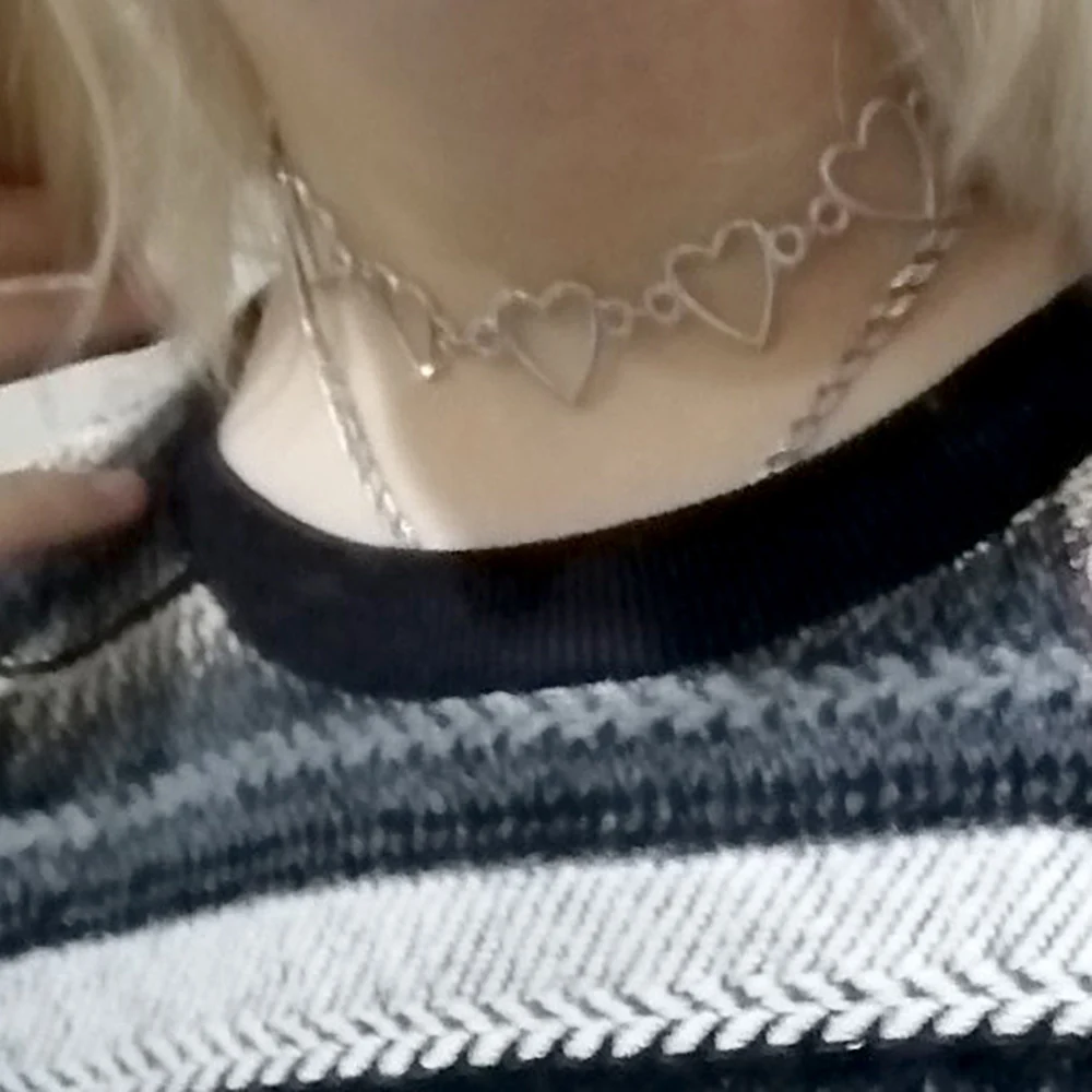 Hohle koreanische süße süße Liebe Aussage Herz kette Kragen Schmuck Halsreif Halskette für Freundin Frauen Geschenk Cosplay – Detail 3