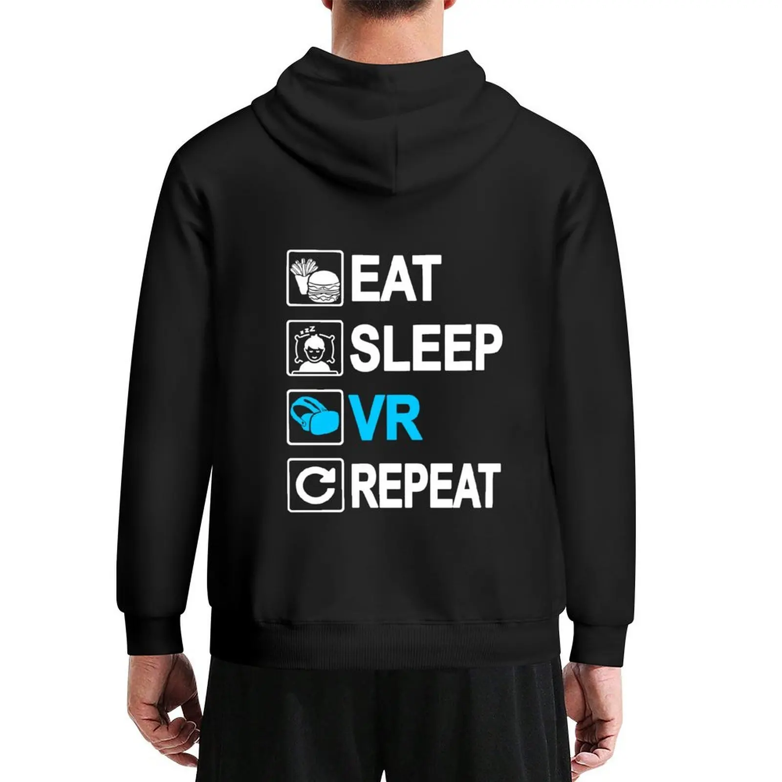 

Eat Sleep VR Repeat Hoodie mens designer clothes men's clothes japanese style men clothing men's oversize hoodie