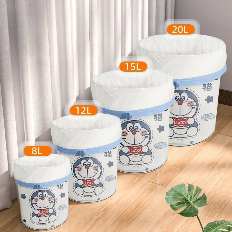 Doraemons saco de lixo bonito dos desenhos animados criativo kawaii casa tamanho grande grosso cordão saco de armazenamento de lixo presente