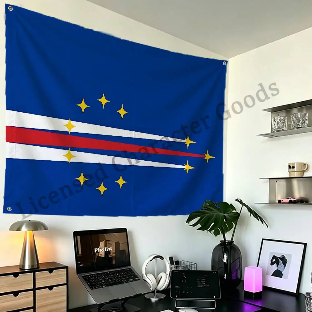 Cabo Verde Flag Polyester Fabric Rustproof Grommets 50x70 60x90 70x115 100x150 150x200 cm Decor Banner