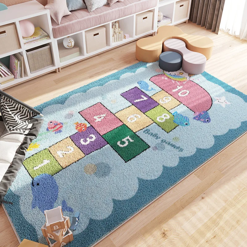 

Cartoon Cute Children Carpet Home Living Room Kids Crawling Play Floor Mat Bedroom Bedside Sofa Soft Fluffy Area Rugs Home Decor