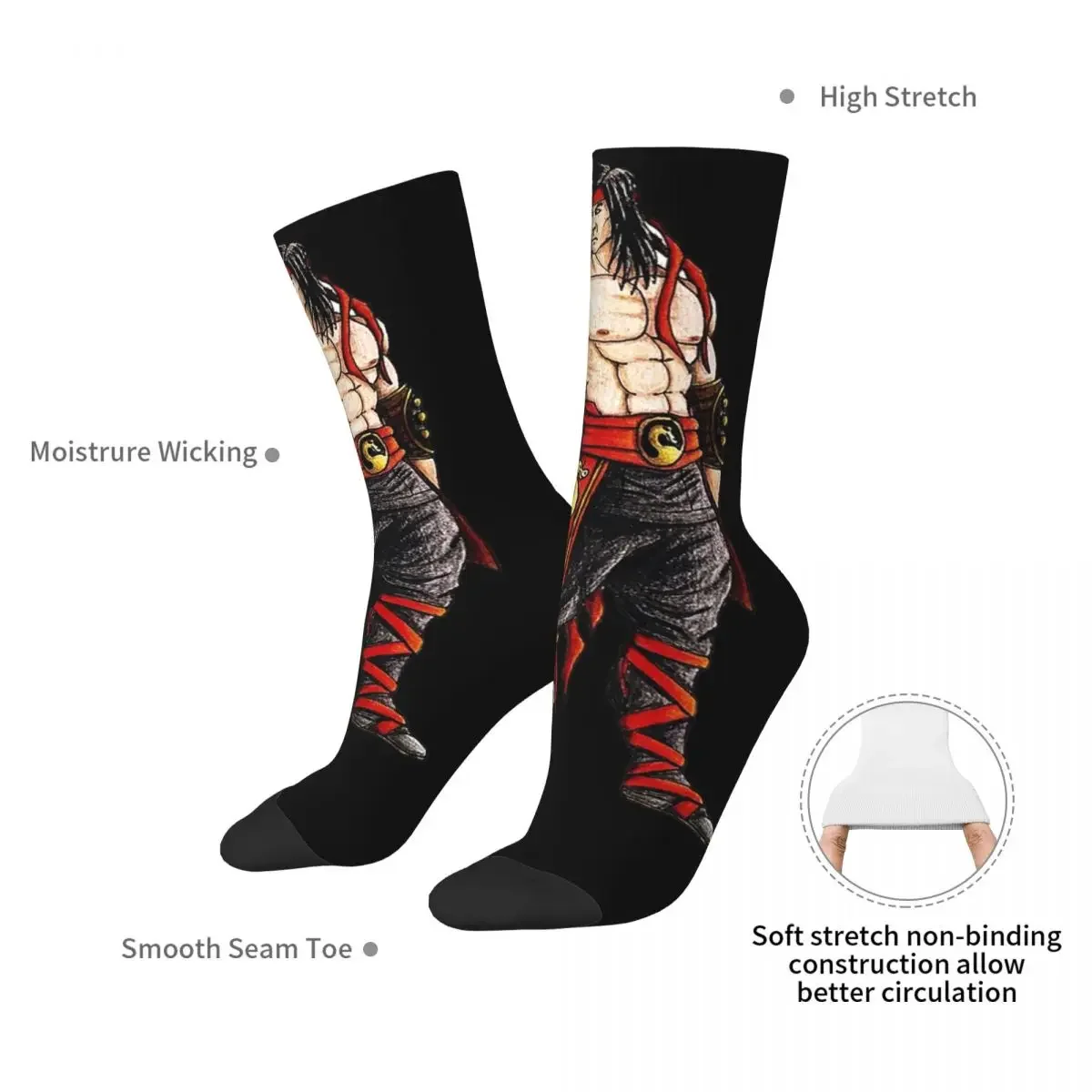 Mortal Kombat One Socks Harajuku Super Soft Stockings All Season Long Socks Accessories for Unisex Christmas Gifts