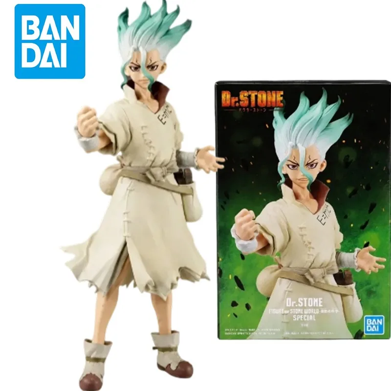 Figura de acción original de Bandai Banpresto Dr Stone Ishigami Senku, modelo de muñeca, nuevo en caja, personajes de Anime, modelo de juguete, regalos