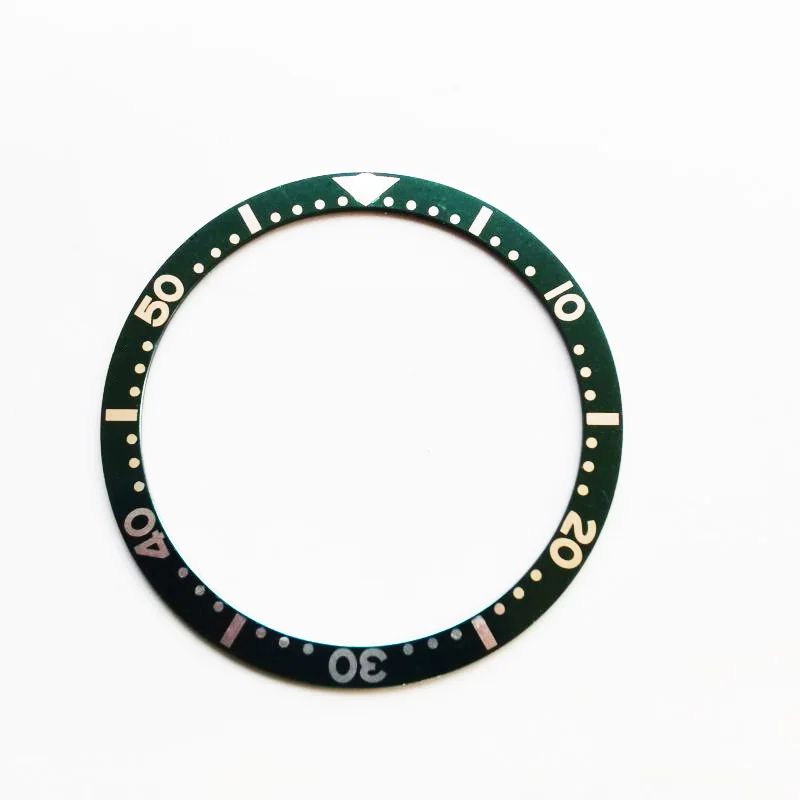Watch Parts 38mm SKX6105 Black Blue Green Luminous Beads Flat Aluminum Bezel Insert Fit For SKX Turtle 6105 NH35 NH36 Movement
