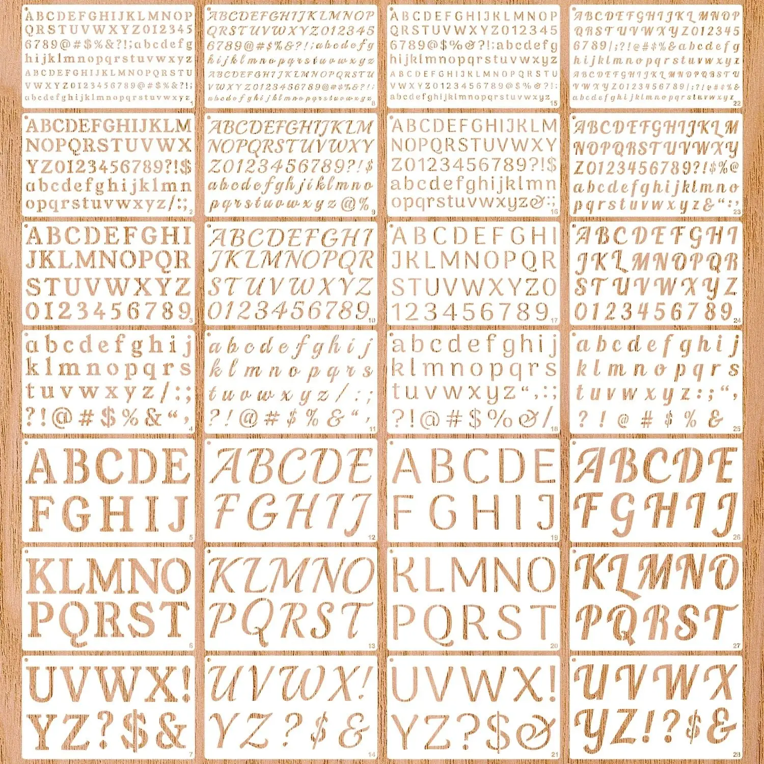 

Набор трафаретов для букв и цифр, 28 шт., 0,33–2 дюйма, многоразовые пластиковые шаблоны для рисования, творчества, декора стен и деревянных изделий