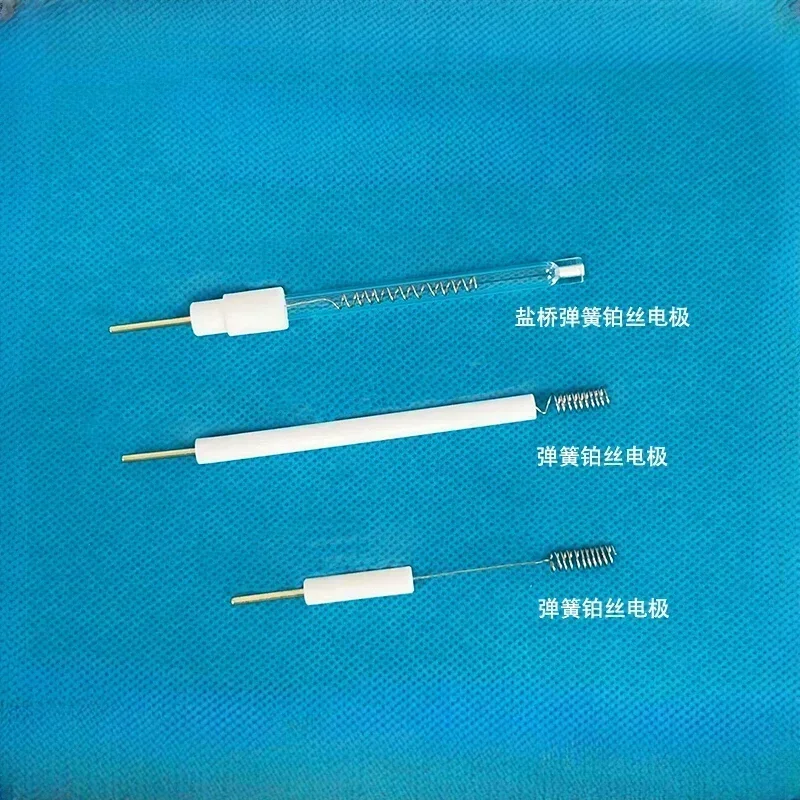 Durable Platinum Wire Ring Auxiliary Electrode Set with Salt Bridge Spring Platinum Wire Pair Electrode for Accurate Testing