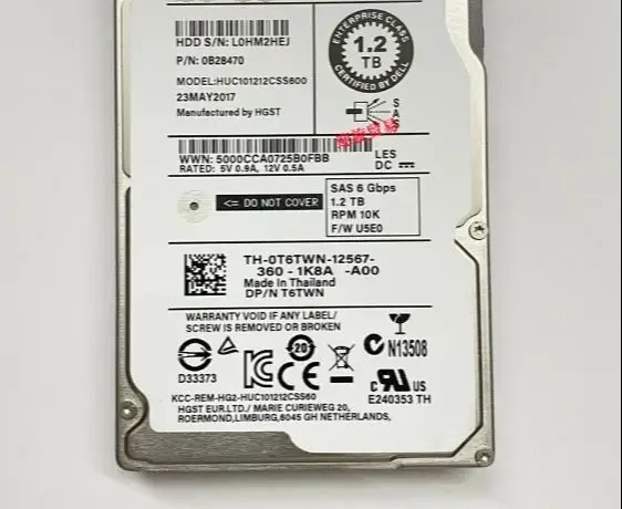 

For T6TWN HUC10121CSS600 0T6TWN 1.2T 10K SAS 2.5 6Gbps server hard disk