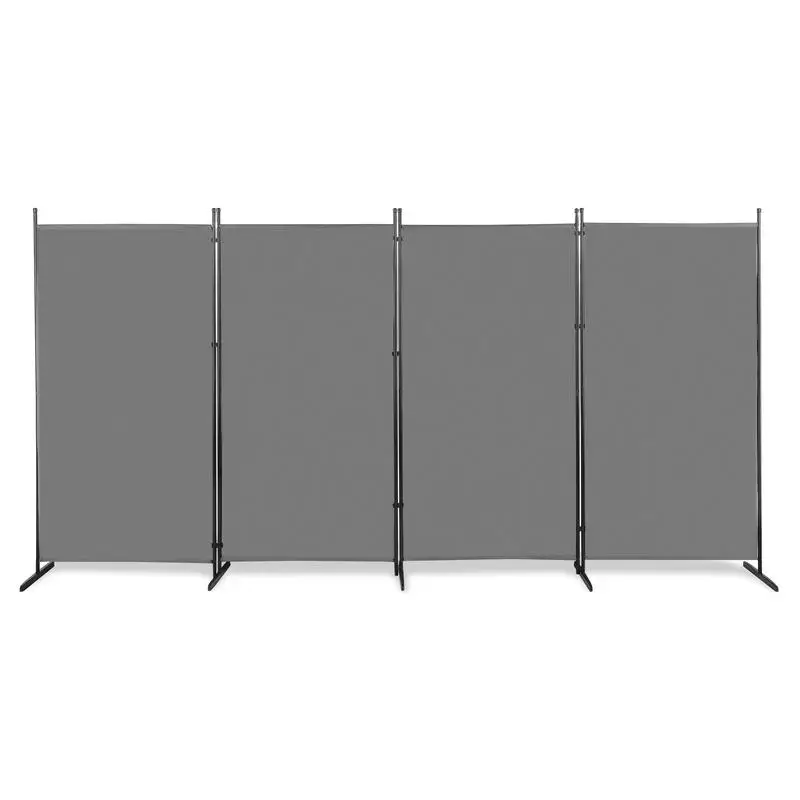 

6FT Grey Four-fold 160g Polyester Fabric Plastic Feet Carbon Steel Frame Foldable Screen