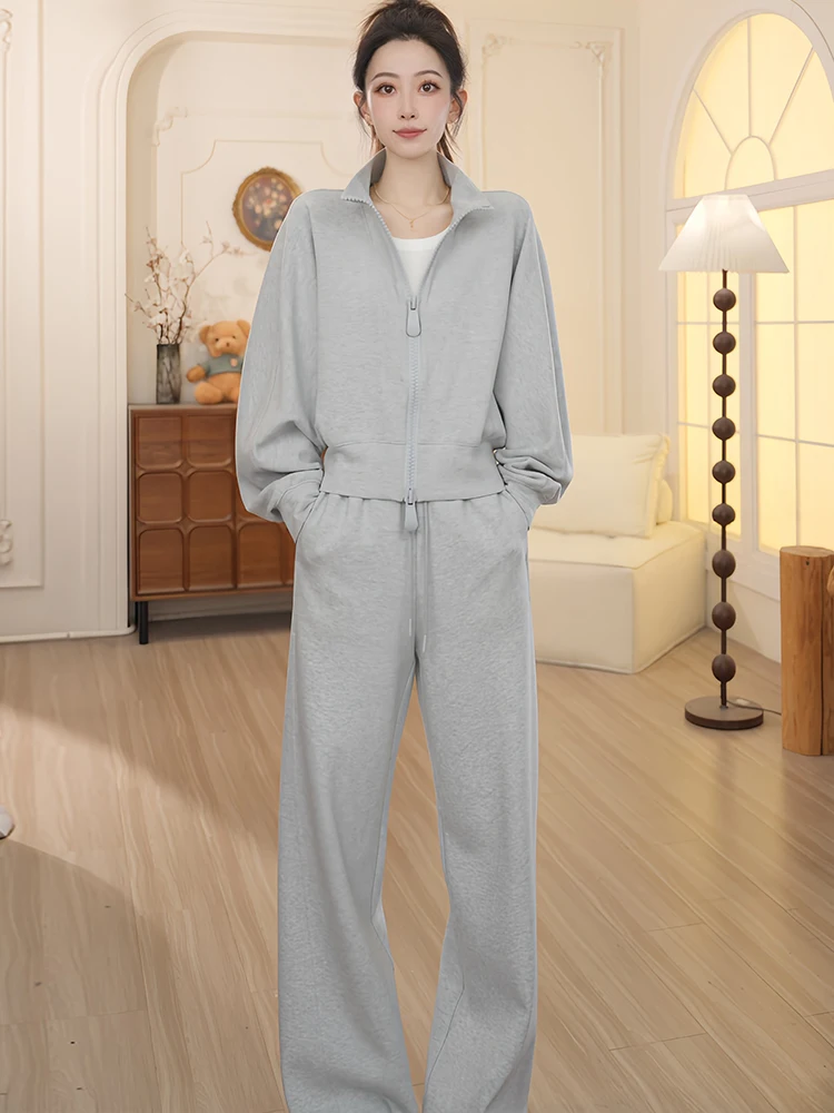 Otoño 2025 Mujer Casual Cómodo Suelto Falda Pantalones de Pierna Ancha Conjunto de Dos Piezas Faionable Conjunto de Ocio Versátil