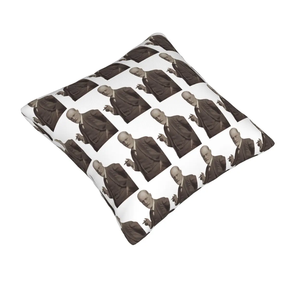 Freud With Cigar Blush Pink Square Pillowcase Pillow Cover Cushion Zip Decorative Comfort Throw Pillow for Home Car