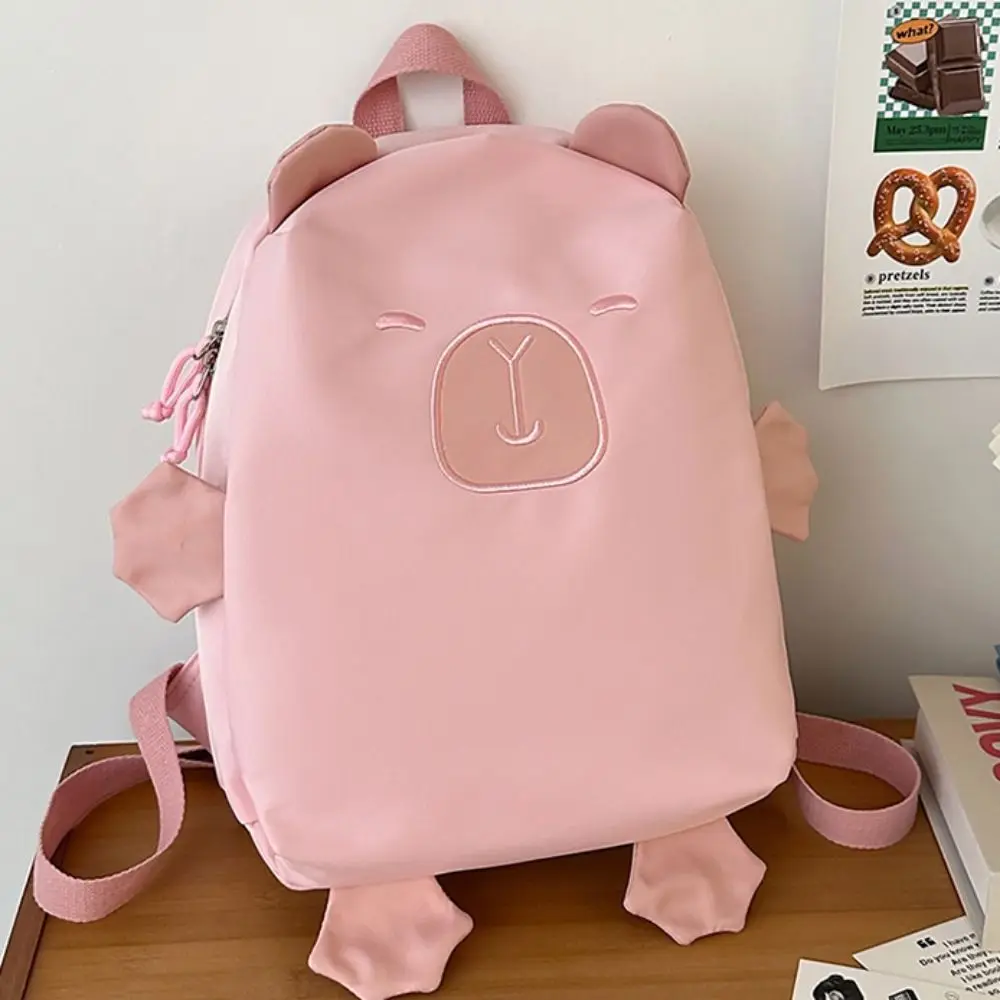 Große Kapazität Capybara Nylon Rucksack Kawaii koreanischen Stil Capybara Schult asche Handtasche Umhängetasche Cartoon Studenten Bücher tasche